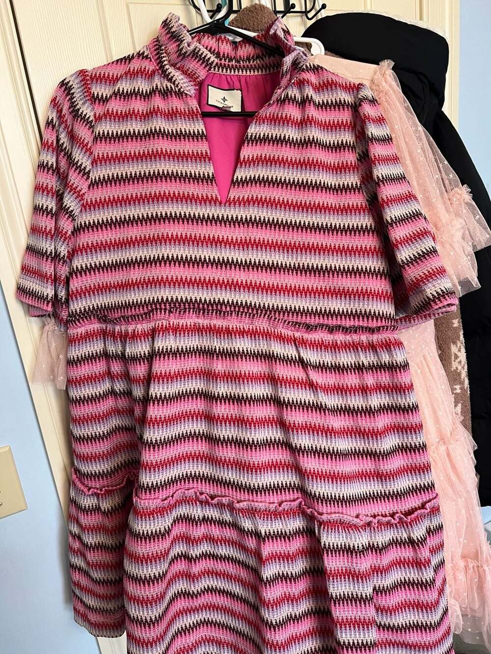 Tuckernuck Pink Chevron Knit Stripe Crawford Relaxed Fit Mini Dress